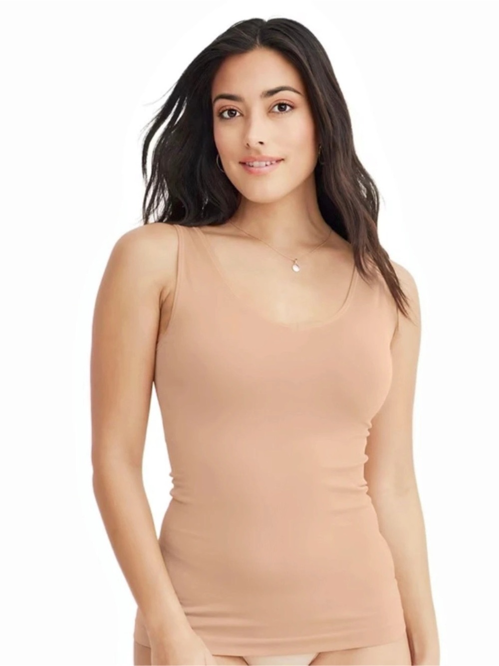 Jockey Essentials Core Body Smoothing Tank Body Smoothing Tank in Beige Size Sma